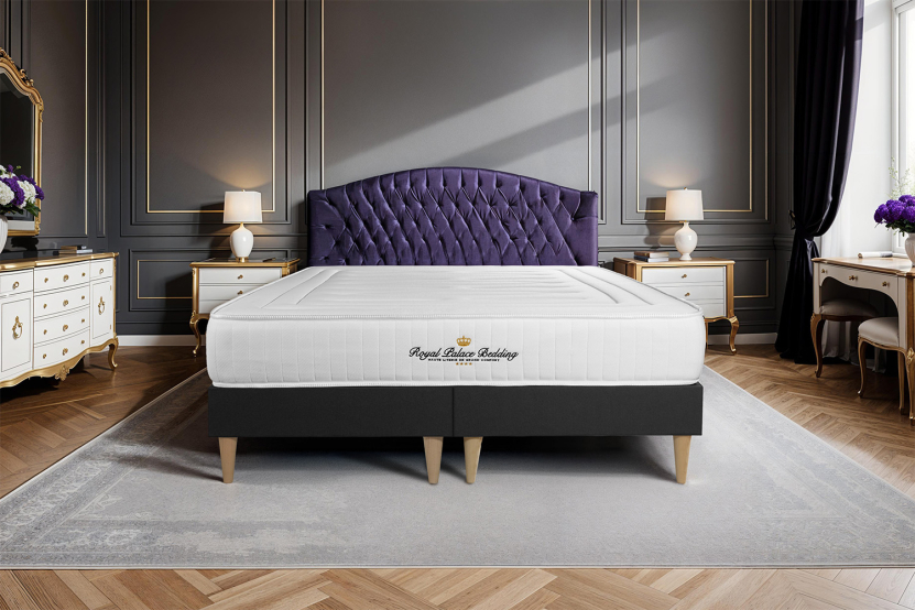 Ensemble Matelas Sommier 160x200 cm - 2 Sommiers Noir - Nottingham