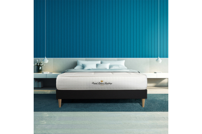 Ensemble Matelas Sommier 140x190 cm - Sommier Noir (déjà monté) - Balmoral