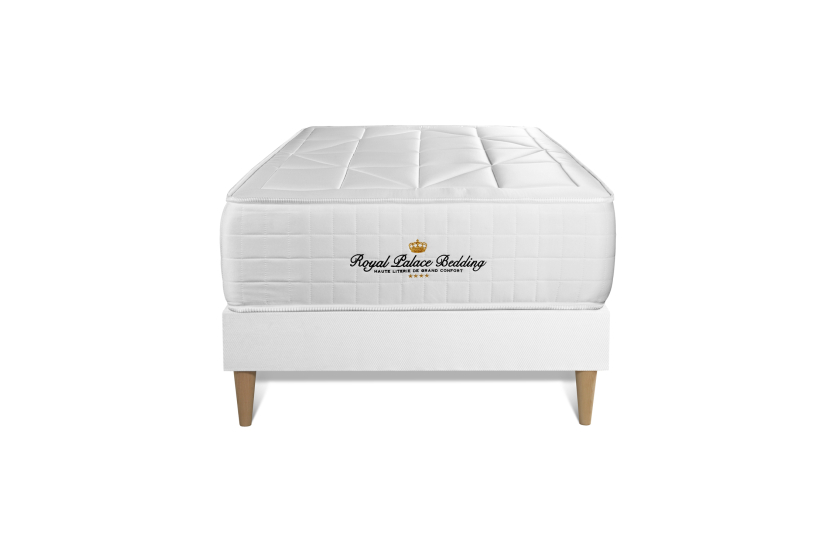Ensemble Matelas Sommier 90x190 cm - Sommier Blanc (déjà monté) - Windsor
