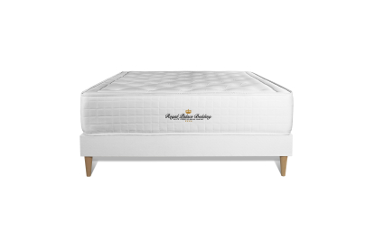 Ensemble Matelas Sommier 120x195 cm - Sommier Blanc (en kit) - Buckingham