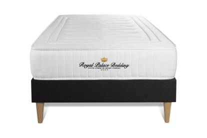Ensemble Matelas Sommier 90x200 cm - Sommier Noir (déjà monté) - Lancaster
