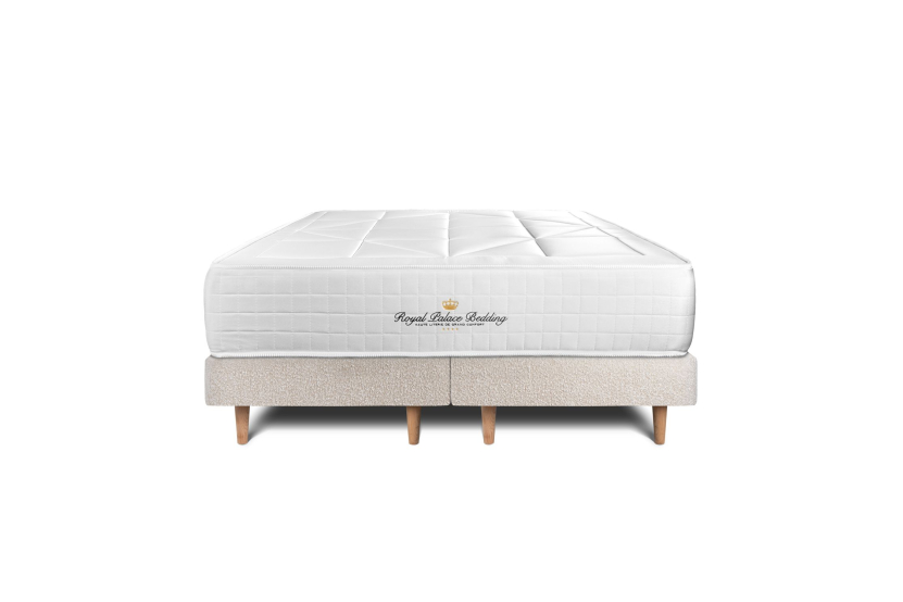 Ensemble Matelas Sommier 160x200 cm - 2 Sommiers Beige Clair (déjà monté) - Windsor