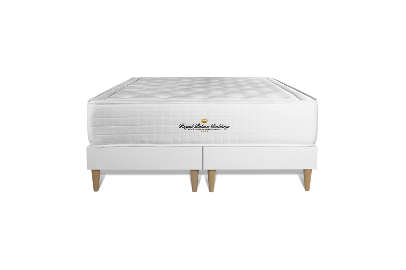 Pack lit complet 160x200 cm - Matelas + 2 Sommiers Blancs + 2 oreillers + Couette - Buckingham