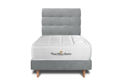 Lit 90x200 avec Sommier et Matelas - Sommier Gris + Tête de lit Capitonnée - Windsor