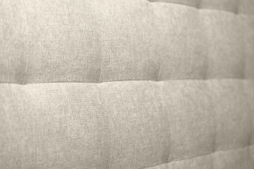 Tête de lit 135 cm Capitonnée - Tissu Toile Natté Beige Clair