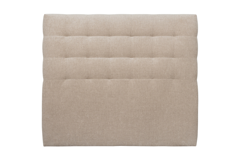 Tête de lit 150 cm Capitonnée - Tissu Toile Natté Beige Brun