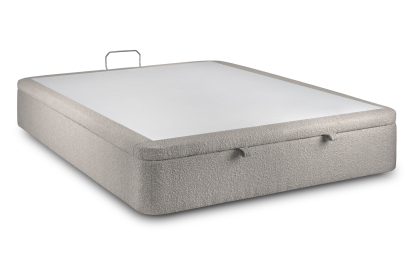 Sommier Coffre 200x200 cm - Bouclette - Gris