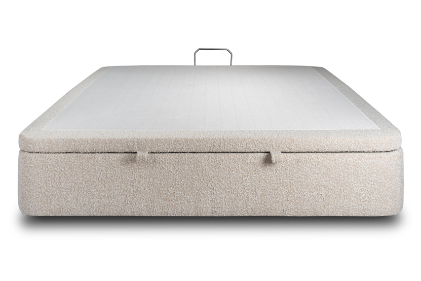 Sommier Coffre 140x190 cm - Bouclette - Beige Clair