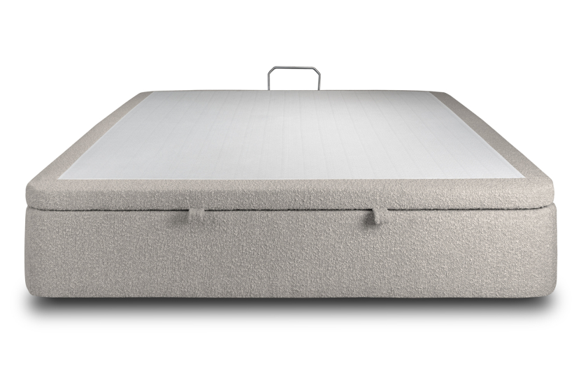 Sommier Coffre 140x200 cm - Bouclette - Gris