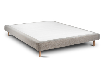 Sommier Tapissier 140x190 cm (déjà monté) - Bouclette - Beige Clair