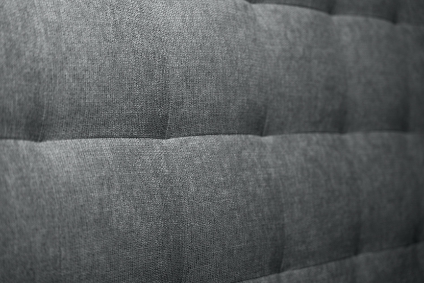Tête de lit 200 cm Capitonnée - Tissu Toile Natté Gris Anthracite