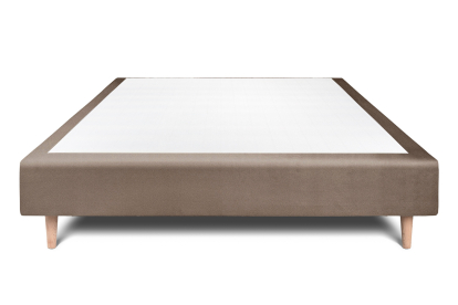 Sommier Tapissier 140x190 cm - H35 cm - Velours - Taupe
