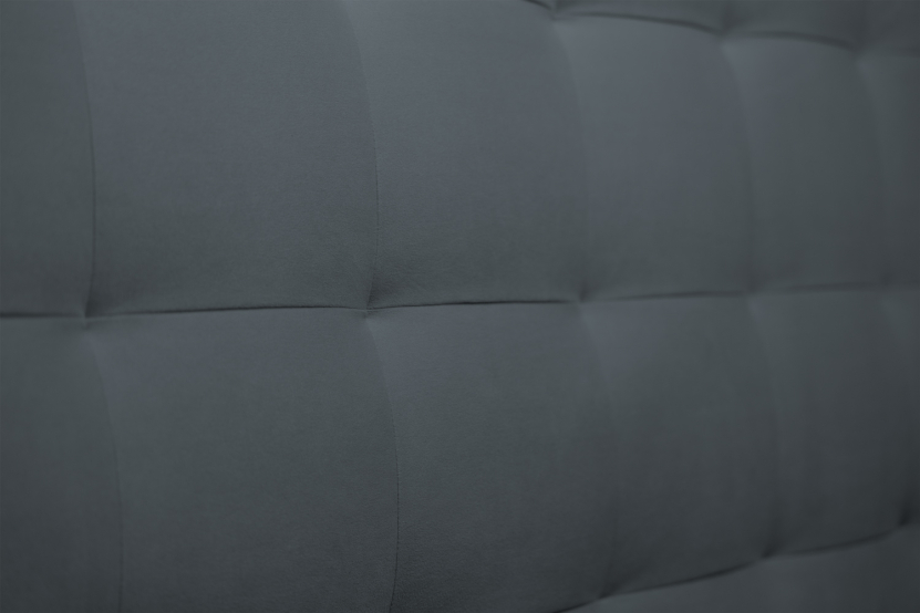 Tête de lit 140 cm Capitonnée - Tissu Velours Gris Anthracite