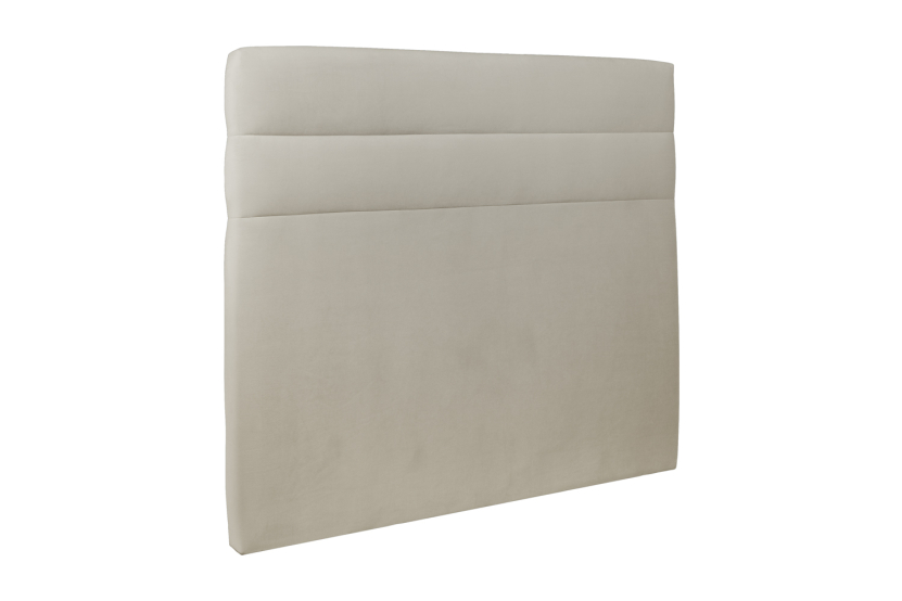 Tête de lit 135 cm Lignes - Tissu Velours Taupe