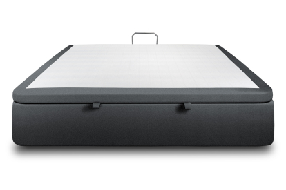 Sommier Coffre 140x200 cm - Velours - Gris anthracite
