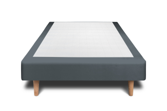 Sommier Tapissier 80x200 cm (déjà monté) - Velours - Gris Anthracite