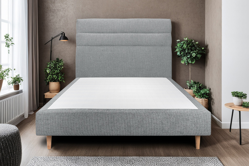 Tête de lit 180 cm Lignes - Tissu Toile Natté Gris Anthracite
