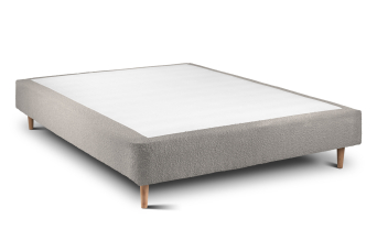 Sommier Tapissier 150x190 cm (déjà monté) - Bouclette - Gris