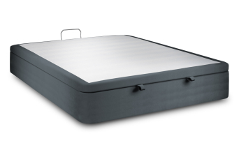 Sommier Coffre 160x200 cm - Velours - Gris Anthracite