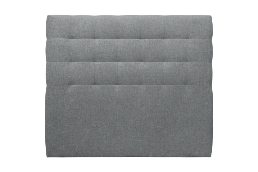 Tête de lit 200 cm Capitonnée - Tissu Toile Natté Gris Anthracite