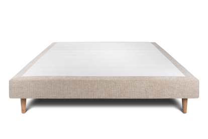 Sommier Tapissier 140x190 cm - H29 cm - Toile nattée - Beige brun
