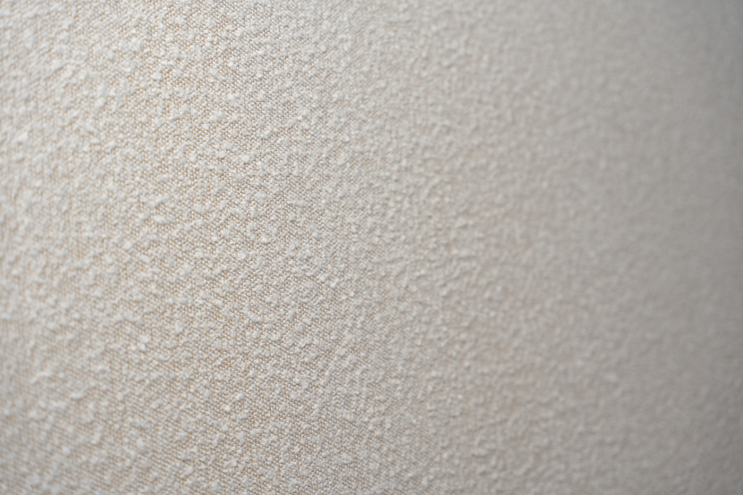Tête de lit 135 cm Tapissée - Tissu Bouclette Beige Clair