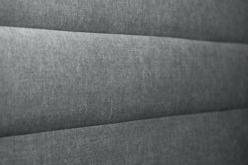 Tête de lit 180 cm Lignes - Tissu Toile Natté Gris Anthracite