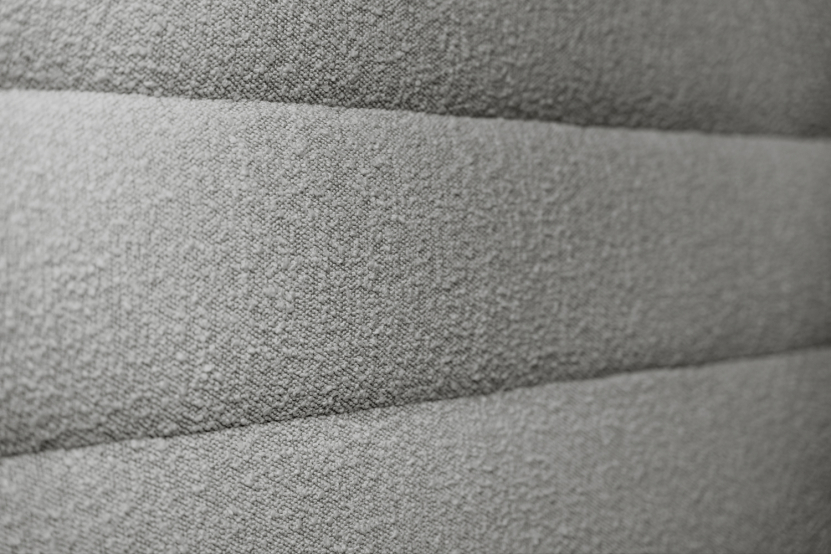 Tête de lit 200 cm Lignes - Tissu Bouclette Gris