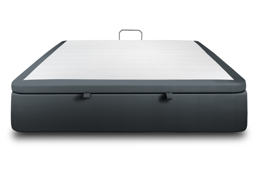 Sommier Coffre 200x200 cm - Velours - Gris Anthracite