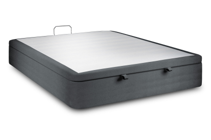 Sommier Coffre 140x190 cm - Velours - Gris anthracite
