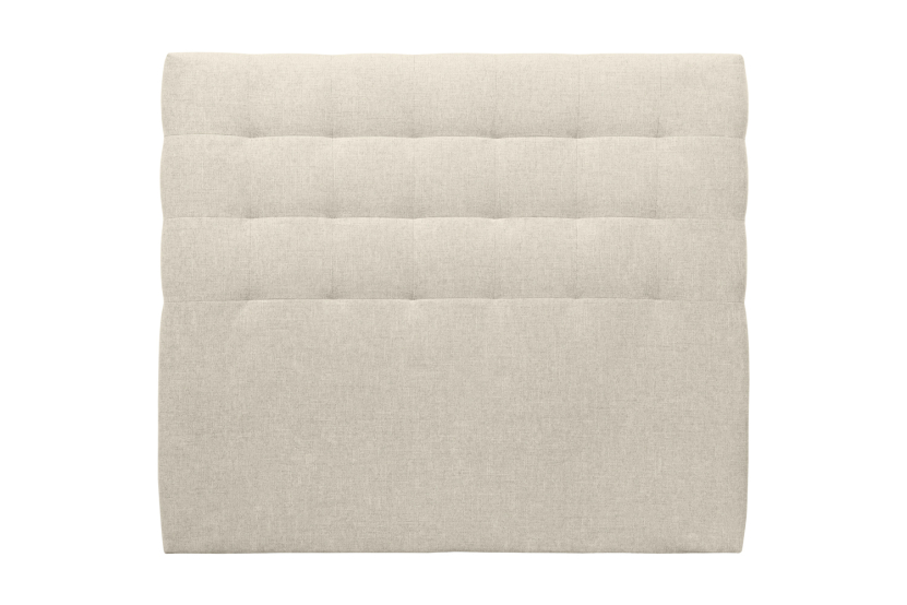 Tête de lit 135 cm Capitonnée - Tissu Toile Natté Beige Clair