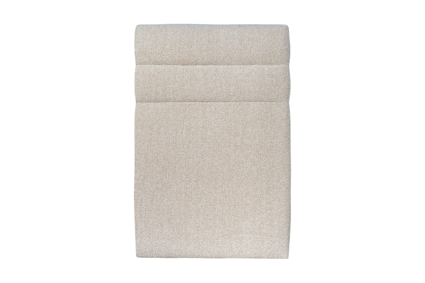 Tête de lit 90 cm Lignes - Tissu Bouclette Beige Clair