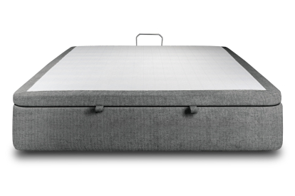 Sommier Coffre 140x190 cm - Toile nattée  - Gris anthracite