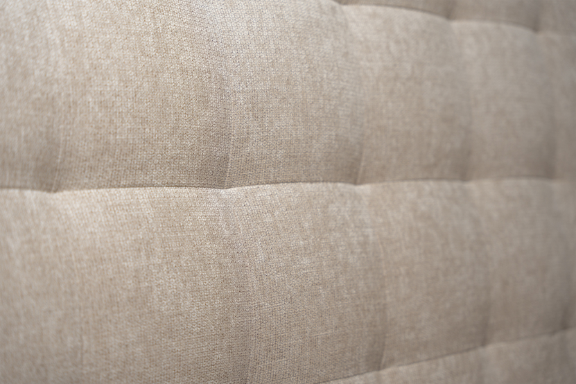 Tête de lit 160 cm Capitonnée - Tissu Toile Natté Beige Brun