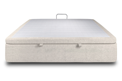 Sommier Coffre 200x200 cm - Toile nattée  - Beige clair