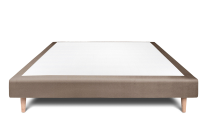 Sommier Tapissier 135x190 cm - H29 cm - Velours - Taupe