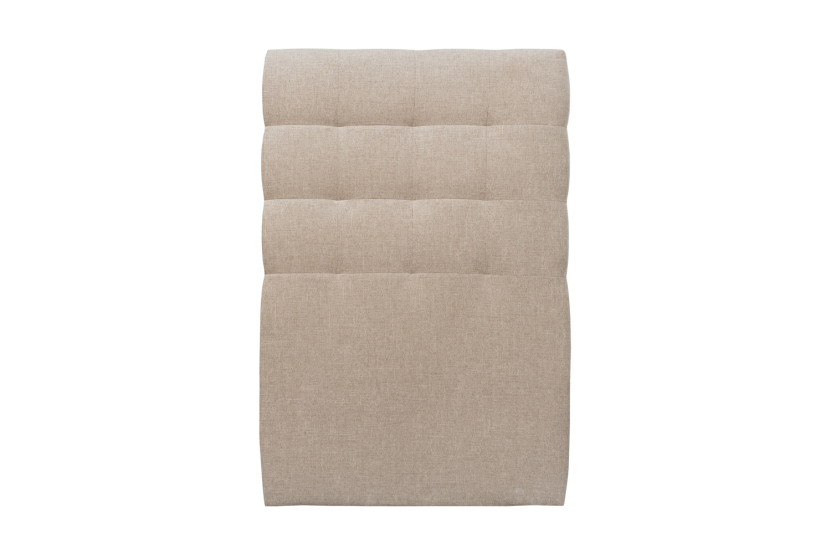 Tête de lit 90 cm Capitonnée - Tissu Toile Natté Beige Brun