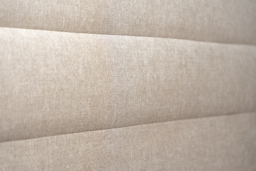 Tête de lit 160 cm Lignes - Tissu Toile Natté Beige Brun