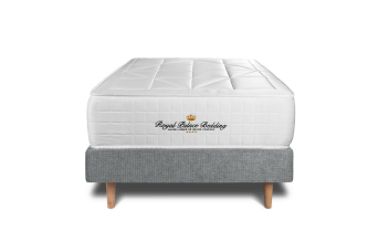 Ensemble Matelas Sommier 90x190 cm - Sommier Gris (déjà monté) - Windsor