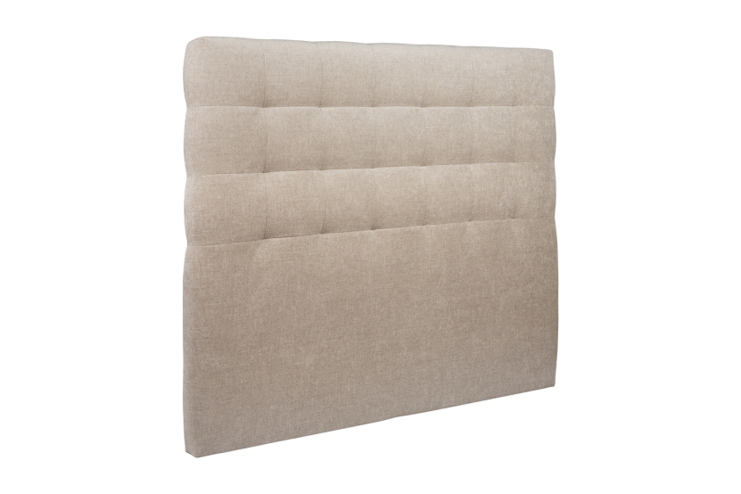 Tête de lit 150 cm Capitonnée - Tissu Toile Natté Beige Brun