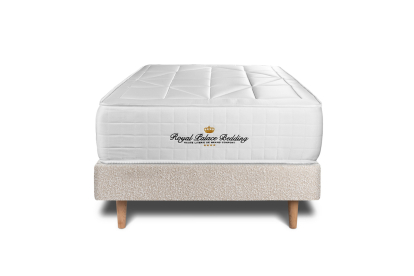 Ensemble Matelas Sommier 90x190 cm - Sommier Beige Clair (déjà monté) - Windsor