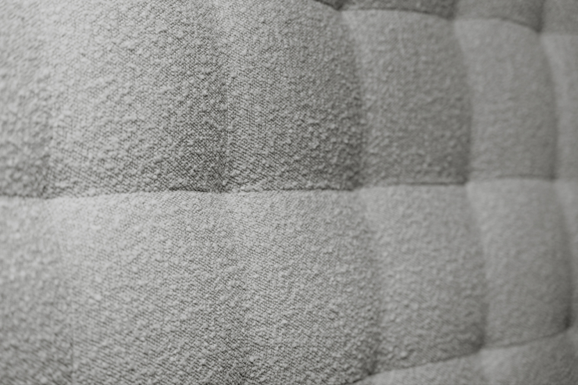 Tête de lit 180 cm Capitonnée - Tissu Bouclette Gris