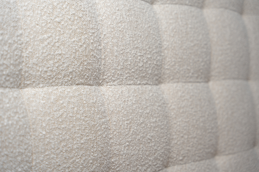 Tête de lit 150 cm Capitonnée - Tissu Bouclette Beige Clair