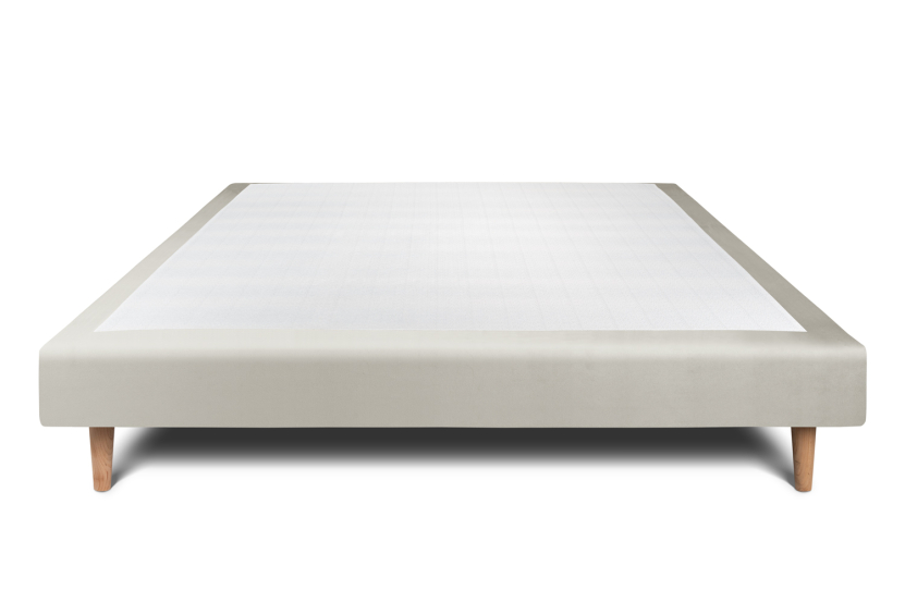 Sommier Tapissier 160x200 cm (déjà monté) - Velours - Taupe