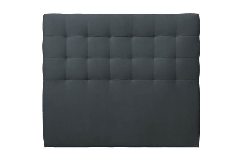 Tête de lit 150 cm Capitonnée - Tissu Velours Gris Anthracite