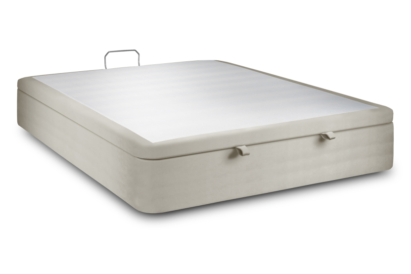 Sommier Coffre 160x200 cm - Velours - Taupe
