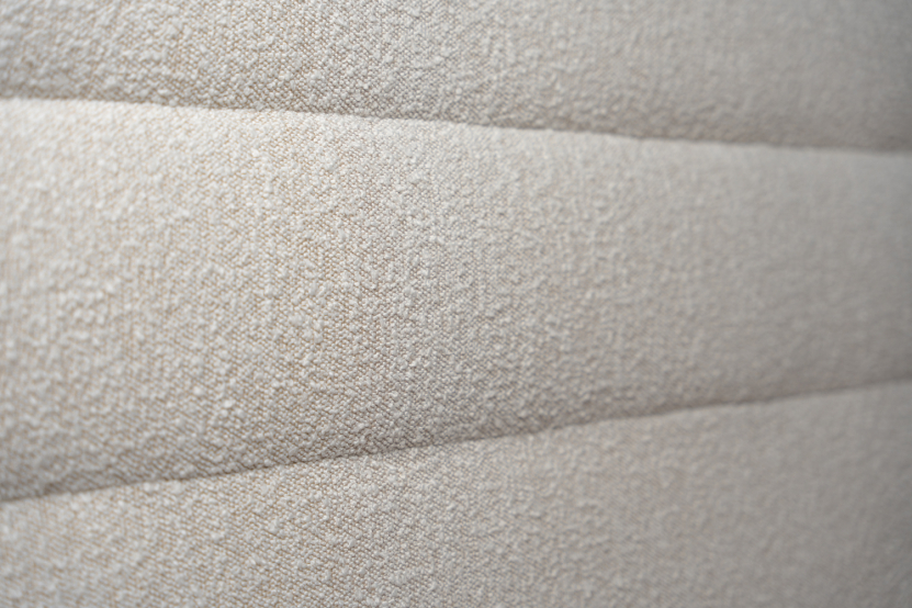 Tête de lit 200 cm Lignes - Tissu Bouclette Beige Clair