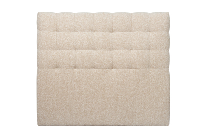 Tête de lit 150 cm Capitonnée - Tissu Bouclette Beige Clair