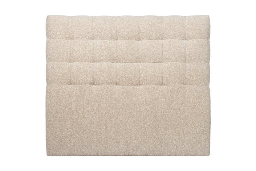 Tête de lit 150 cm Capitonnée - Tissu Bouclette Beige Clair