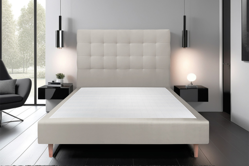 Tête de lit 150 cm Capitonnée - Tissu Velours Taupe